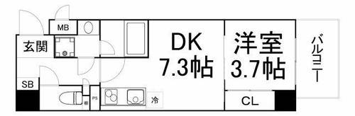 大阪府大阪市阿倍野区旭町1丁目(マンション)の賃貸物件の間取り
