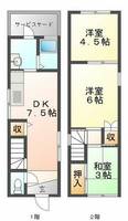 兵庫県神戸市垂水区五色山2丁目(一戸建)の賃貸物件の間取り