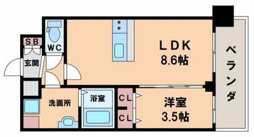 プレサンス天王寺ヴィヴァンの間取り