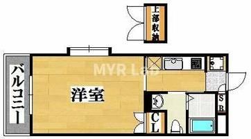 福岡県福岡市博多区住吉2丁目(マンション)の賃貸物件の間取り