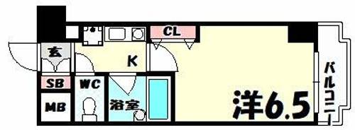エスリード三宮フラワーロードの間取り