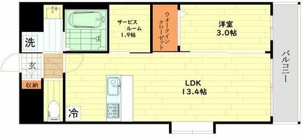 大阪府大阪市西区川口4丁目(マンション)の賃貸物件の間取り