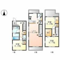 北区元志賀賃貸戸建住宅B棟B-1の間取り