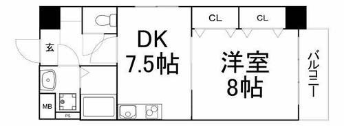 大阪府大阪市中央区南久宝寺町1丁目(マンション)の賃貸物件の間取り