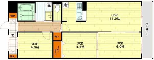 キャピタルハイツ姫里の間取り