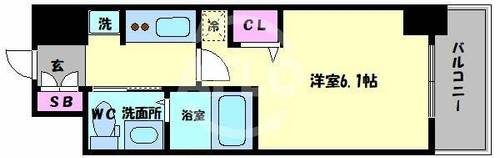 エステムコート難波WEST-SIDEⅢドームシティの間取り