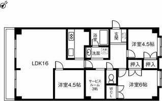 セントラルマンションIII2Bの間取り