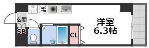 エルミタージュ難波南Ⅴの間取り