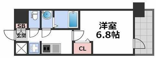 プレサンス大国町アドロッソの間取り