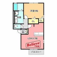福岡県久留米市東櫛原町(アパート)の賃貸物件の間取り