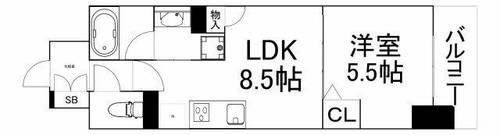 大阪府大阪市北区天神橋1丁目(マンション)の賃貸物件の間取り