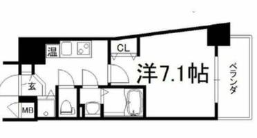 アスヴェル大阪城WESTII1004の間取り