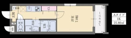 福岡県福岡市博多区諸岡2丁目(マンション)の賃貸物件の間取り