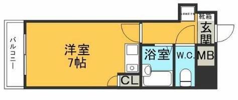 福岡県福岡市博多区博多駅南1丁目(マンション)の賃貸物件の間取り