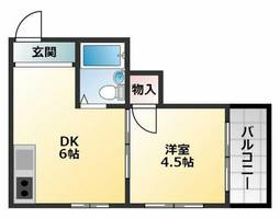 大阪府大阪市平野区長吉六反5丁目(マンション)の賃貸物件の間取り