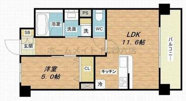 ブルフォルトゥーナ扇町の間取り