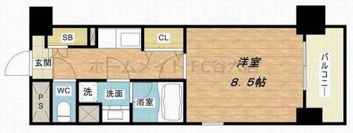 アスヴェル心斎橋東Ⅱの間取り
