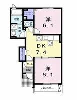 大阪府堺市北区中村町(アパート)の賃貸物件の間取り