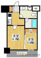 福岡県福岡市中央区高砂1丁目(マンション)の賃貸物件の間取り