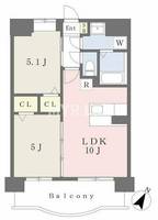 福岡県福岡市博多区東光寺町1丁目(マンション)の賃貸物件の間取り