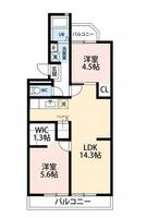 愛知県岡崎市六名本町(マンション)の賃貸物件の間取り