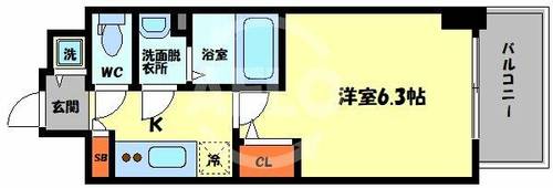 エスリード難波セントラルの間取り