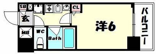 エステムコート神戸県庁前の間取り