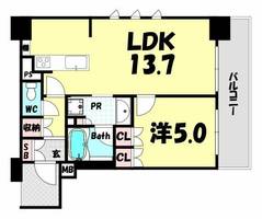 ワコーレザ・神戸旧居留地レジデンスタワーの間取り