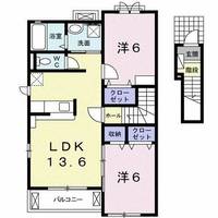 愛知県清須市西枇杷島町城並3丁目(アパート)の賃貸物件の間取り