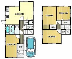 大阪府柏原市旭ケ丘3丁目(一戸建)の賃貸物件の間取り