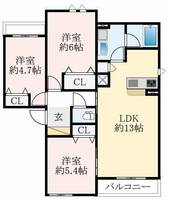 大阪府松原市北新町3丁目(アパート)の賃貸物件の間取り