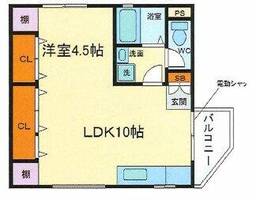 大阪府箕面市牧落5丁目(マンション)の賃貸物件の間取り