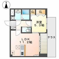 アヴァンス エバー 中三国ヶ丘の間取り