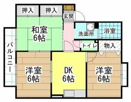福岡県北九州市小倉南区朽網東2丁目(アパート)の賃貸物件の間取り