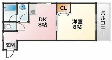 大阪府大阪市東淀川区豊新3丁目(マンション)の賃貸物件の間取り