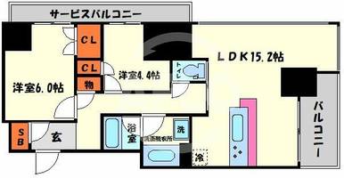 ローレルタワー御堂筋本町の間取り