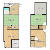 大阪府藤井寺市小山7丁目(一戸建)の賃貸物件の間取り