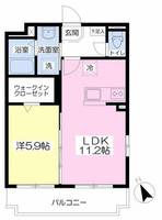 福岡県久留米市宮ノ陣2丁目(マンション)の賃貸物件101の間取り