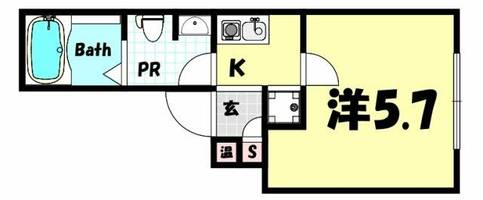 兵庫県神戸市中央区坂口通6丁目(マンション)の賃貸物件の間取り