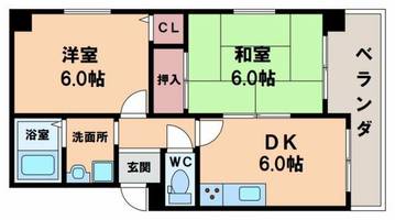 エクリーズ桑津の間取り