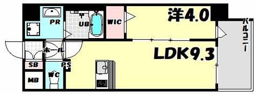 エスライズ神戸三宮山手通壱番館の間取り