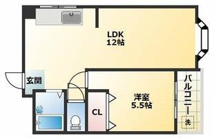 大阪府大阪市平野区長吉川辺1丁目(マンション)の賃貸物件の間取り