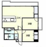 大阪府大阪市中央区東平1丁目(マンション)の賃貸物件の間取り