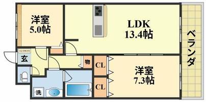 グラン・フィオーレ向日町203の間取り