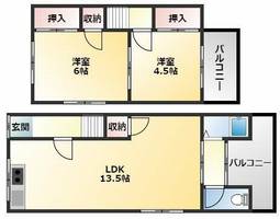 黒谷2丁目テラスハウスの間取り