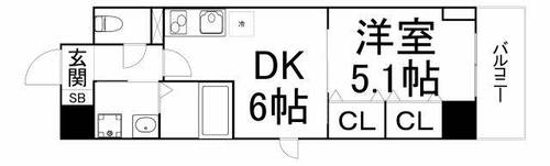大阪府大阪市北区天神西町(マンション)の賃貸物件の間取り
