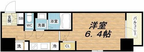 エスリード難波ザ・ブライトの間取り