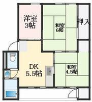 大阪府羽曳野市西浦1丁目(マンション)の賃貸物件の間取り
