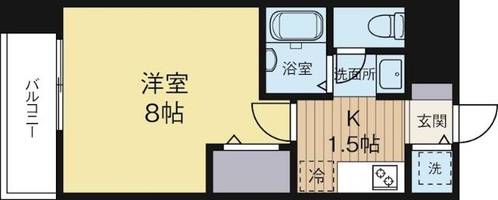 福岡県福岡市中央区黒門(マンション)の賃貸物件の間取り