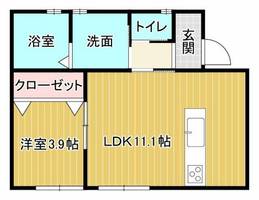 福岡県久留米市太郎原町(アパート)の賃貸物件の間取り